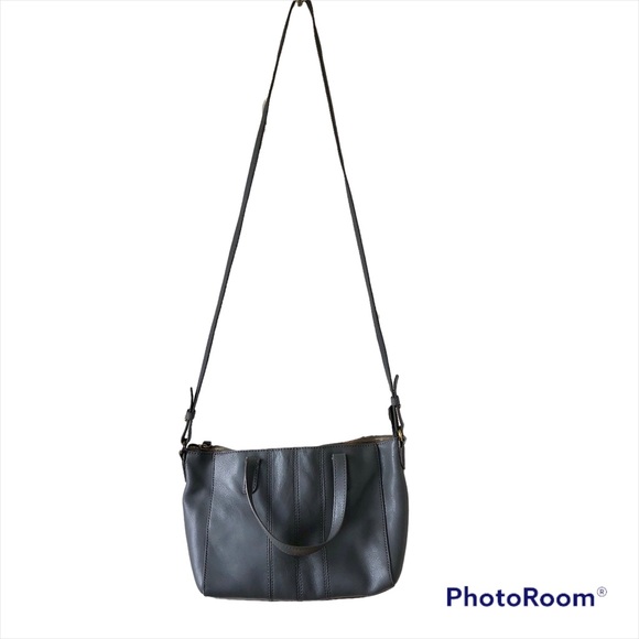 J CREW Factory Gray Leather Crossbody/Satchel Bag - Picture 2 of 16